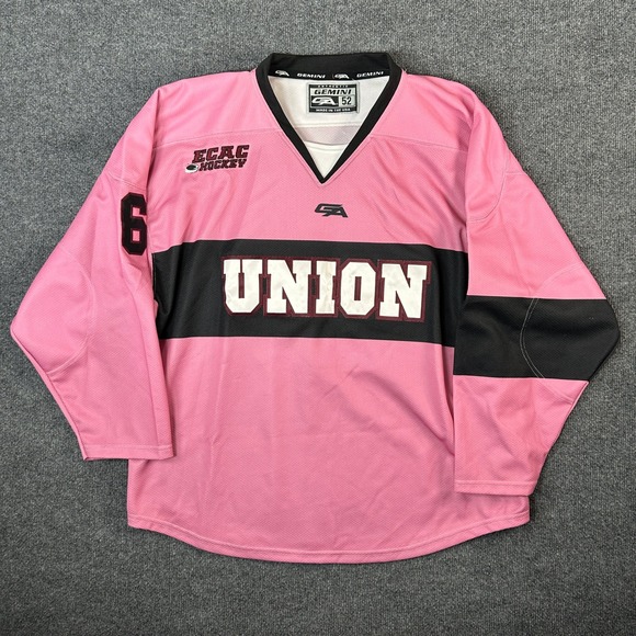 Gemini Other - Gemini Union College Hockey Jersey Men's Size 52 Pink Black ECAC Authentic USA